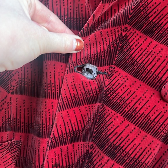 Vintage velvet double breasted house coat belted with tassels - Picture 5 of 15